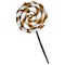 A devilish lollipop wrapped in an orange-black spiral.