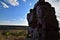 Devils doorway rock formation at devils lake state park over the valley