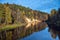 Devils rock and cave by the shores of the River Gauja, Sigulda, Latvia