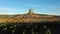 Devils Tower Butte in Morning. Crook County Landscape, Wyoming. Aerial View
