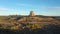 Devils Tower Butte in Morning. Crook County Landscape, Wyoming. Aerial View