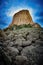 Devils Tower with large boulders