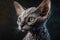 Devon Rex Cats Black Background. Generative AI