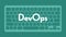 DevOps title. Modern flat web template with keyboard template on gray background