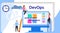 Devops at work concept. DevOps, Development and Operations. Vector illustration Concept with people using DevOps