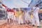 Devotees of a Chinese Taoist shrine carry a palanquin housing a