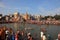 Devotees come to bath in the river at Kumbh Mela