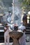 Devotees making offerings at Kelaniya Raja Maha Vihara, Colombo