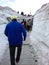 Devotees visiting Hemkund Sahib Gurdwara..