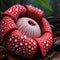 Dew-Kissed Rafflesia Bloom in the Wild, AI Generated