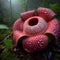 Dew-Kissed Rafflesia Bloom in the Wild, AI Generated