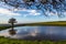 A Dew Pond on Ditchling Beacon in Sussex on a Sunny Winters Morning