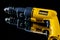 DeWalt drill on a black background