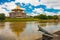 Dewan Undangan Negeri Sarawak. Sarawak State Legislative Assembly in Kuching, Sarawak, Malaysia. Monument to the crocodile.