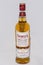 Dewar`s White Label blended Scotch Whisky bottle closeup