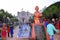 Dewas, India, 09-11-2019, the statue of Swami Vivekananda which is located in Dewas city, famous sayaji gate of dewas city in the