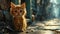 Dewy Dawn: A Tabby Starts Its Journey, generative ai