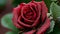 Dewy Elegance Red Roses with Overglaze Effect.AI Generated