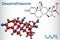 Dexamethasone molecule. This anti-inflammatory medication is a corticosteroid hormone glucocorticoid. Is used to treat arthritis