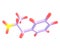 Dextroamphetamine (dexamphetamine) molecular structure on white