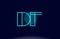 df d f blue line circle alphabet letter logo icon template vector design
