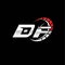DF Logo Letter Speed Meter Racing Style