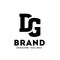 DG letter monogram strong and bold logo