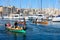 Dghajsa water taxi in the marina, Vittoriosa.