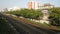 dhaka bangladesh 23 november 2021. train platform at sunset in khilgao area