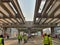 Dhaka, Bangladesh - 27.05.21: Workers on the Construction of the Flyover project of Uttara to Gazipur Chowratsa in Abdullahpur,
