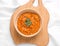 Dhal Indian lentil soup with tomatoes and spices