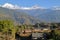 DHAMPUS, NEPAL: Himalaya mountains with Machapuchare Peak seen from Dhampus village near Pokhara