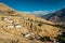 Dhankar gompa monastery and Dhankar village, Spiti valley, Himachal Pradesh, India