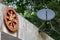 The Dharma Chakra - Wheel of Dharma, symbol of Buddhist with satellite antenna