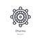 dharma outline icon. isolated line vector illustration from religion collection. editable thin stroke dharma icon on white