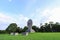 Dharmacakra or the wheel of doctrine at Phutthamonthon,Buddhist park in Nakhon Pathom Province,Thailand.It is the symbolic stone