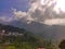 Dharmshala india beautiful mountain seen   between clouds of india ,himachal pradesh,