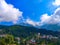 Dharmshala india beautiful mountain seen   between clouds of india ,himachal pradesh,