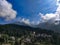 Dharmshala india beautiful mountain seen   between clouds of india ,himachal pradesh,