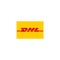 DHL logo editorial illustrative on white background