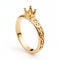 Dhskendra Yellow Gold Crown Ring - Intricate Miniature Style