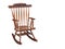 Di cut brown wooden rocking chair on white background, vintage,object,furniture background,copy space