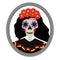 Dia de los muertos Calavera Katrina icon.