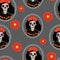 Dia de los muertos Calavera Katrina seamless pattern.