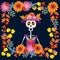 Dia de Los Muertos greeting card, invitation.