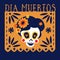 Dia de los Muertos greeting card, invitation. Mexican Day of the Dead. Handmade paper cut party flag with ornametal
