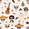 Dia de muertas seamless pattern, great design for any purposes. Vector eps10.