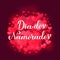 Dia Dos Namorados calligraphy hand lettering on red blurred hearts background. Happy Valentine s Day in Portuguese