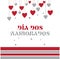 Dia dos Namorados greeting card template with typography text happy Dia dos Namorados and red heart