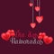 Dia dos Namorados greeting card template with typography text happy Dia dos Namorados and red heart